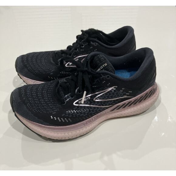 Size 7.5 - Brooks Glycerin GTS 19 Black Peacoat Pastel Pink Lilac Medium Width - Picture 1 of 16